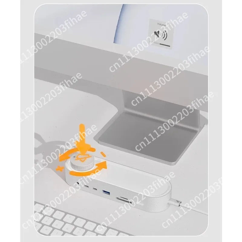 Knob desktop docking station multi-interface converterUSB3.2hub dual screen projection Gigabit network port for MacBook computer