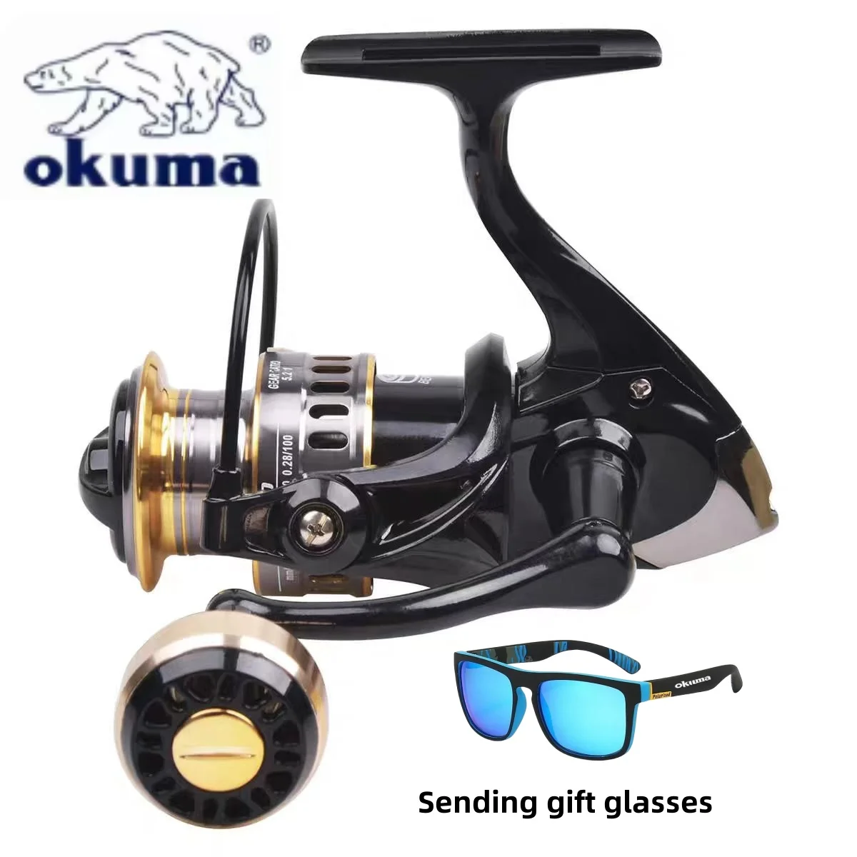 okuma-Spinning reel, metalultra light fishing reel，fishing tool,2000-7000,Maximum braking force12KG,