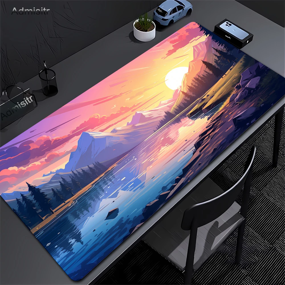 Multi-size Deskmat Scenery Landscape Mouse Pad Rural Mousepad Large Desk Mat Stitched Edge Soft Cloth Wearproof Gaming Mouse Mat