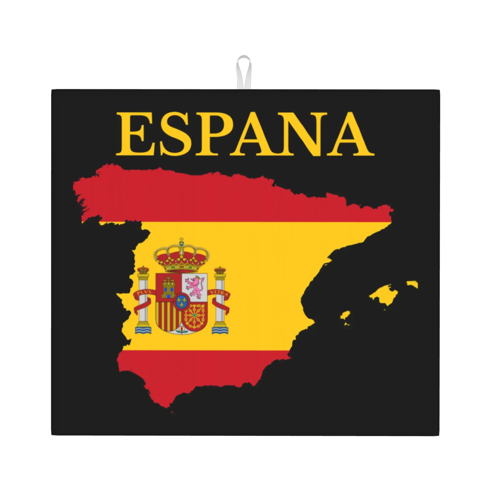 Drying Mat For Kitchen Espana Spain Map Flag Barware Tableware Oil Proof Reusable  Washable Kitchen Sink Drying Pad