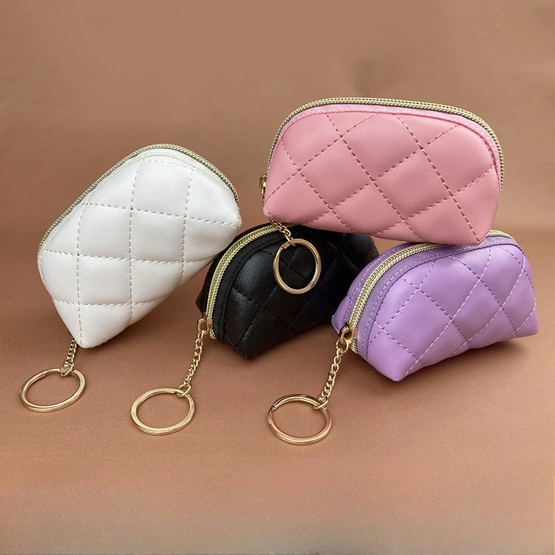 New Large Capacity Simple Plaid Zipper Wallet for Women Fashion Small Bag Coin Purse Key Wallet for Women