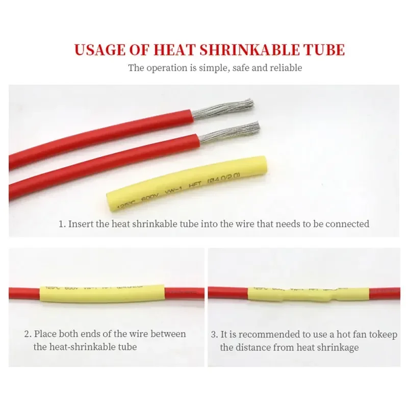 102-750pcs 2:1 Thermoresistant Tube Heat Shrink Wrapping Kit Assorted Wire Cable Insulation Sleeving 3:1 Heat Shrink Tube Set