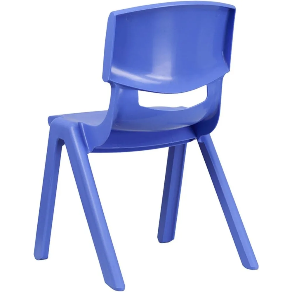 Flash Furniture 4 Pack Blue Plastic Stackable School Chair with 15.5'' Seat Height