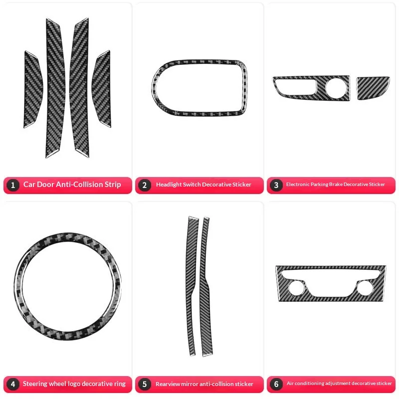 

For Buick Verano Hatchback 2015-2019 Carbon Fiber Dashboard AC Panel Window Switch Cover Interior Styling