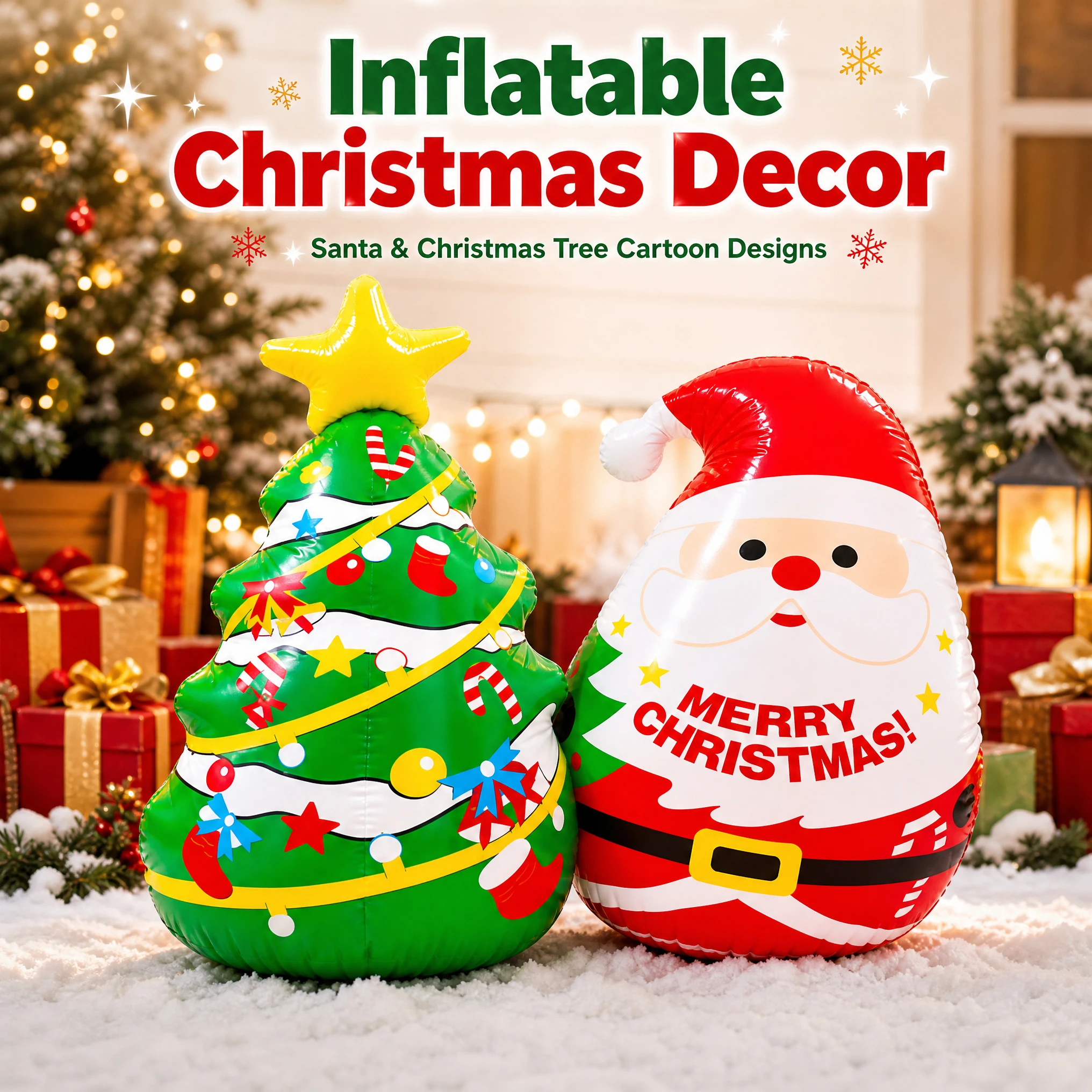 Christmas PVC Inflatable Santa Claus Tumbler Sand Weighted Self-righting Wobble Toy Xmas Indoor Outdoor Party Decor