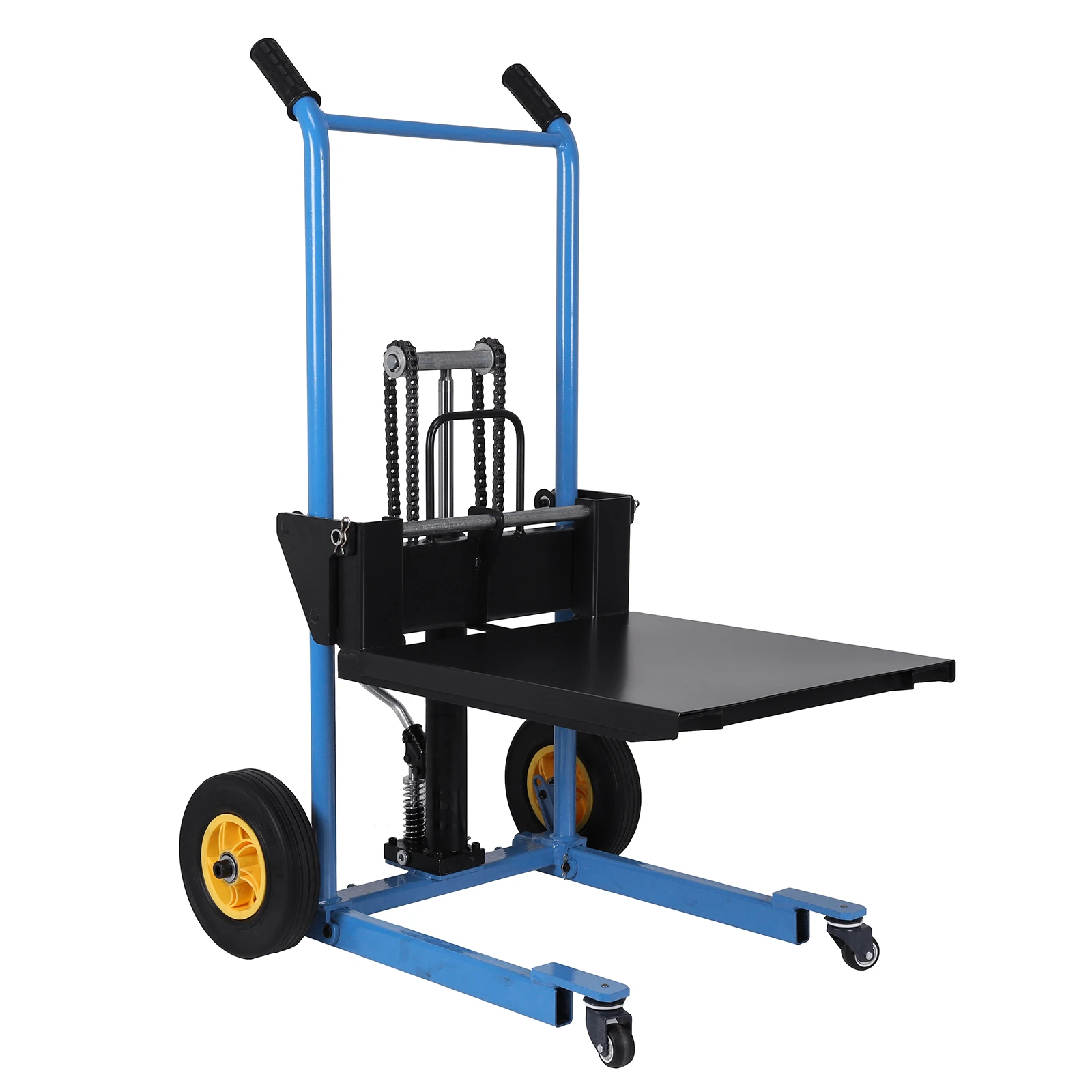 

450 Lbs Hydraulic Pallet Truck Adjustable Forks Manual Forklift Material Stacker for Construction Warehousing and DIY Projects