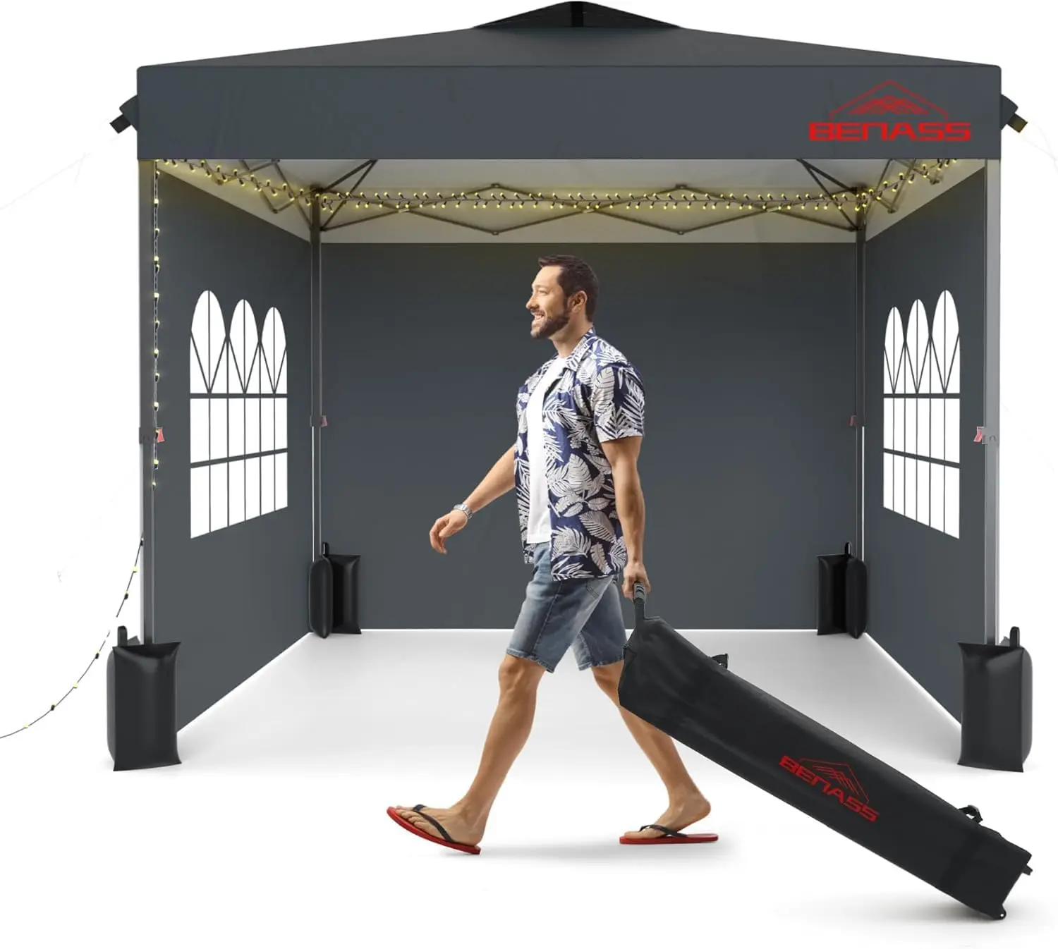 

Всплывающий навес 10x10 с боковыми стенками, палатка Easy Up Canopy, прочные палатки для вечеринок, установка на одну особу, серая палатка для мероприятий