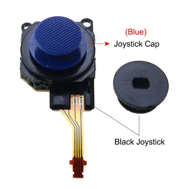 YuXi 1PC Black 3D Analog Joystick Button Sensor Module + Thumb Stick Caps Replacement Part For PSP 1000 2000 3000 Console