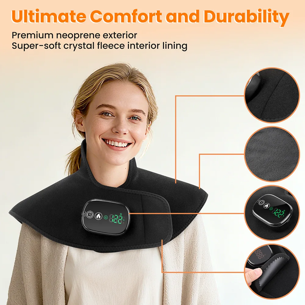 Wireless Heated Warm Shawl Neck Heat Pad Body Massage for Pain Relief Promote Blood Circulation With 5 Heat Levels Rechargeable