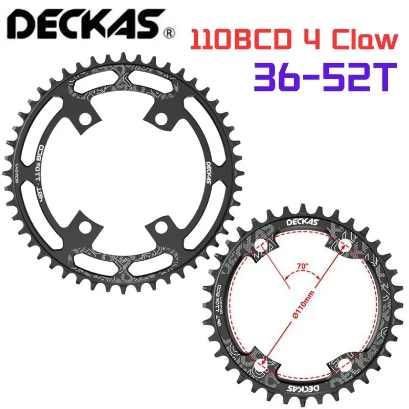 DECKAS 110BCD 4Claw Chainring Road Bike Narrow Wide Chainwheel forShimano Crankset R7000 R8000 R9100 R9000 5800 6800 R2000 R3000