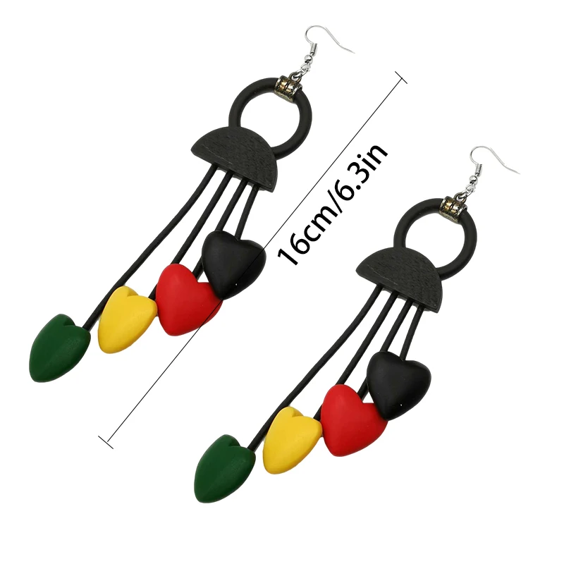 UKEBAY Bunte Herz-Ohrhänger für Damen, Boho-Statement-Ohrringe für Partygeschenk, Modeaccessoires – Detail 6
