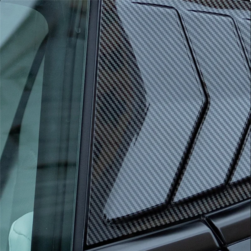

Reliable-Car Rear Triangle Window Shutters Sunshade Decoration Accessories For Tesla Model 3 Highland 2024 Bright Carbon Fiber A