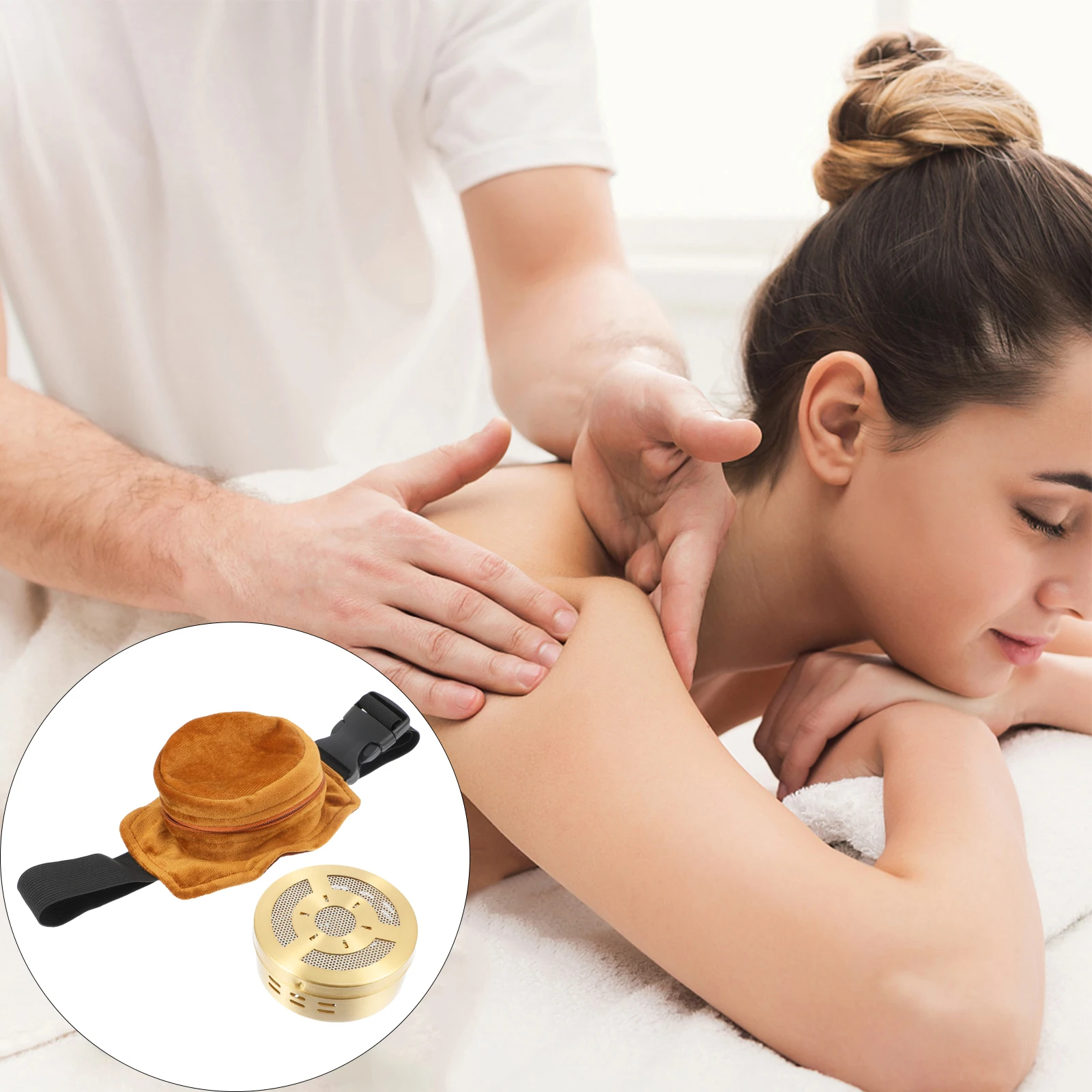 

Smokeless Moxa Purifier Copper Tank with Adjustable Pocket Moxibustion Treatment Therapy Box for Waist Neck Knee Arthritis Pain