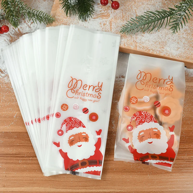 25 Pieces Christmas Santa Bag Christmas Gift Bags 2023 New Year Xmas Cookies Candy Packaging Pouch 23* 8cm