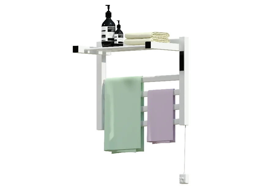 Heating of whole machine and reversible storage rack heated towel bar electric towel rail with timer brushed towel rail