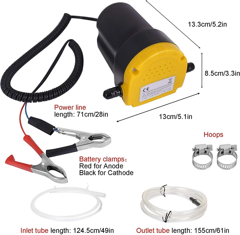 Imagem -03 - Bomba de Extração de Óleo do Carro Bomba de Óleo Bomba de Óleo Óleo Quente Petróleo Bruto Bomba de Sucção Fluido Combustível Motor Bomba Extractior Bomba de Transferência 12v 24v