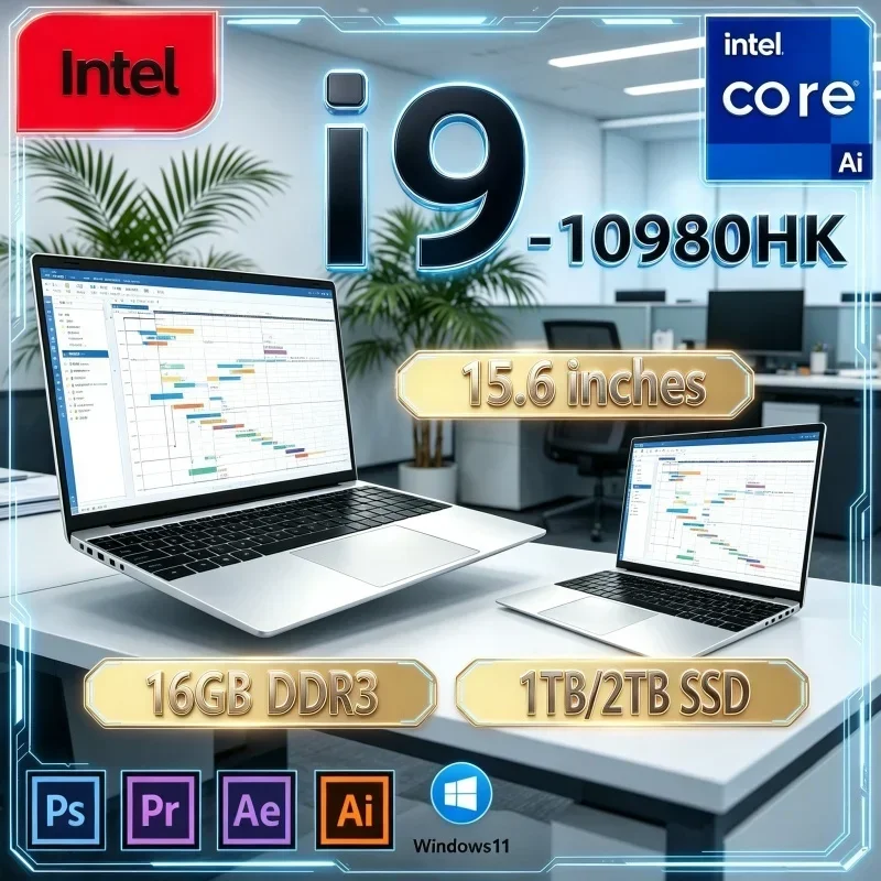 2026 Hot New I9‑10980HK 15.6 Inch FHD 120Hz IPS Notebook 16/32GB RAM 2TB SSD Win11 Smooth Display Portable Workstation PC