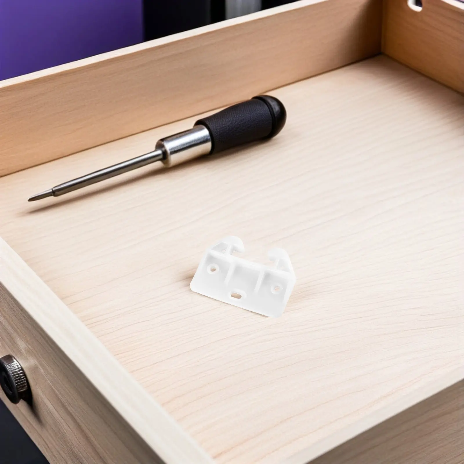 6Pcs Plastic Drawer Guides Center Mount Replacement Furniture Parts for Cabinet Wardrobe Dresser Drawer Track Bracket Slides