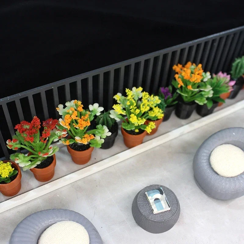 Casa de muñecas en miniatura, planta de simulación en maceta, modelo de jardín, adornos para el hogar, decoración para casa de muñecas, juguetes para juego de imitación, 5 uds., 1:12