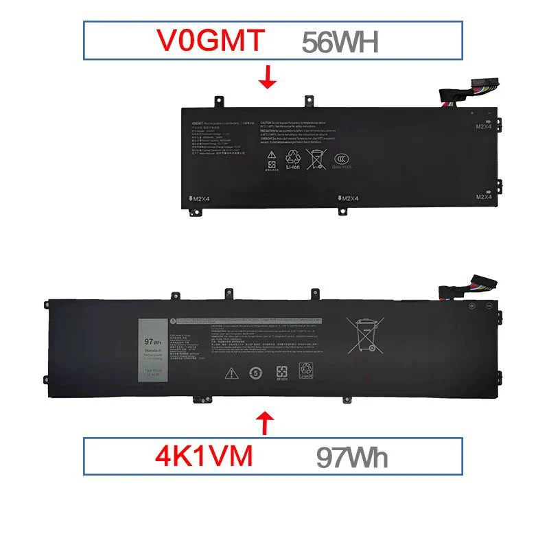 V0GMT 4K1VM Laptop Battery for Dell Vostro 15 7500 G7 17 7700 P46E W62W6 XYCW0 9TM7D NYD3W NCC3D 11.4V 56Wh/97Wh