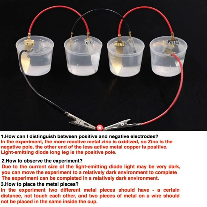 Fruit Battery Science Experiment Kit For Home Teaching Toy, Lemon Potato Battery Physics Teaching Experiment