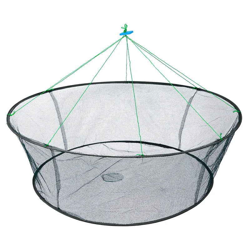 80 100CM Loose Mouth Folding Drop Fishing Net Shrimp Catcher Tank Casting Network Fish Eels Trap Cage Prawn Bait Crab Netting