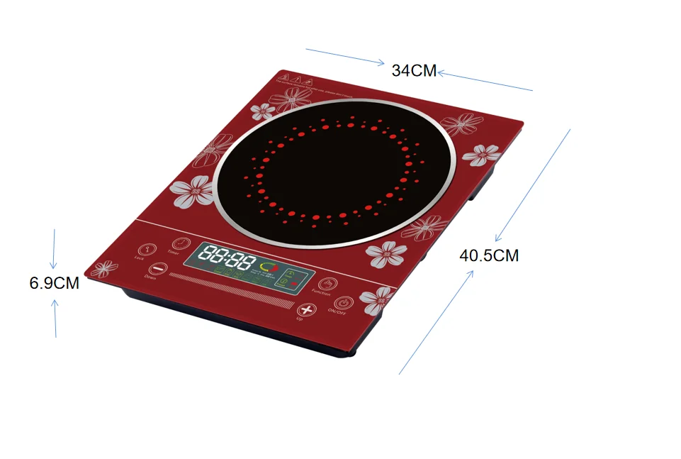Electric Induction Cooker  Slim Design Tabletop with Touch Control Single Burner Hob CE CB EMC