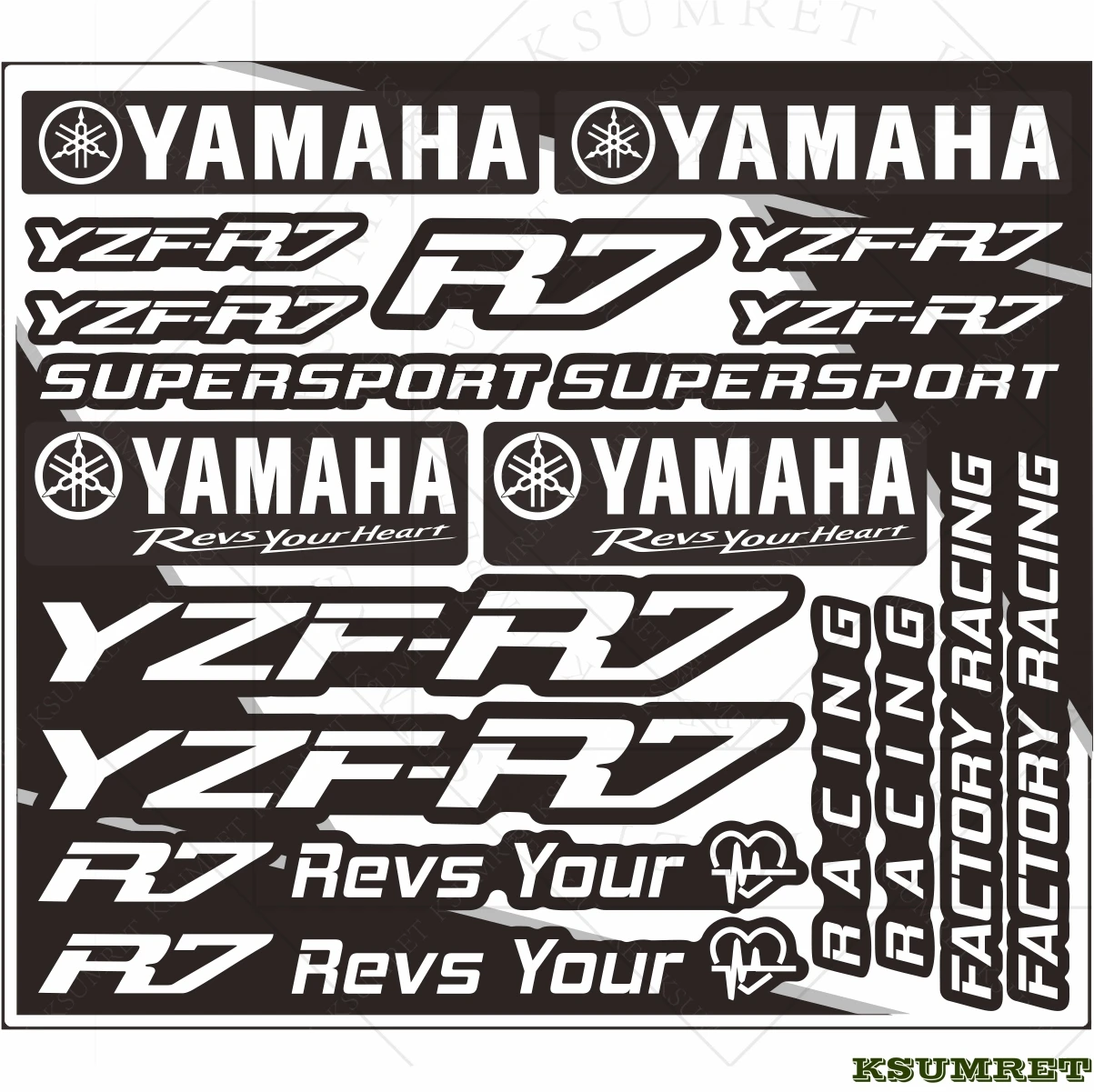 For Yamaha R7 Logo Sticker Motorcycle Decal Waterproof