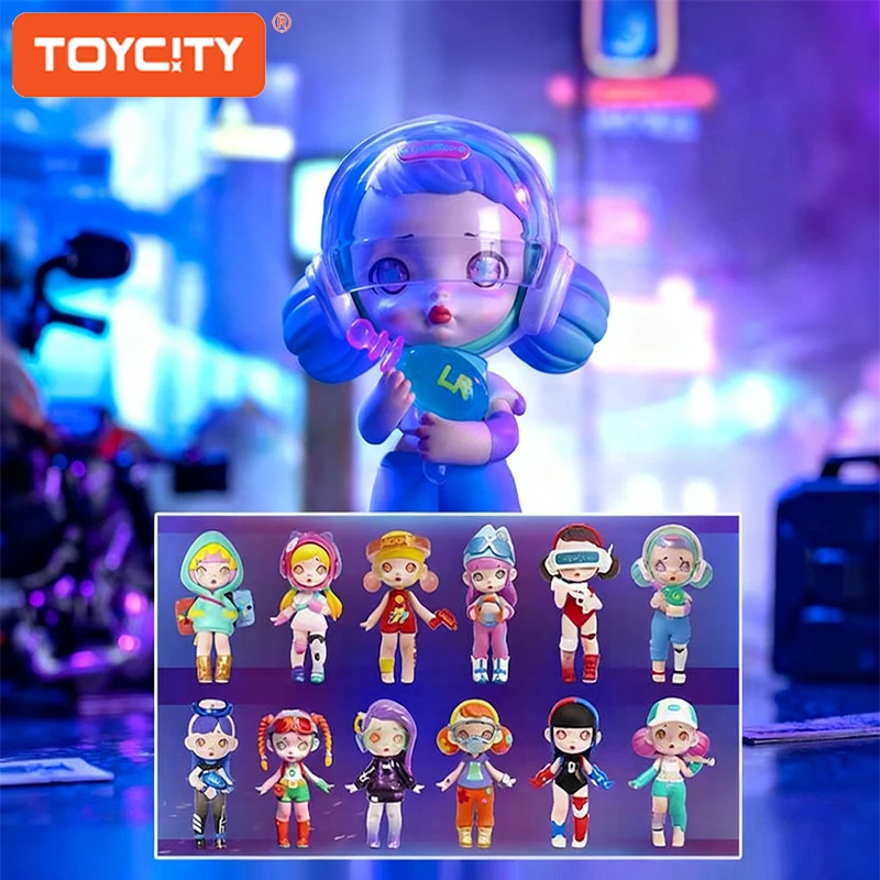 

Toycity“Cyberpunk”cute Laura Original Ccartoon Blind Box Toys Action Figure Collection Mystery Box Children Christmas Gifts