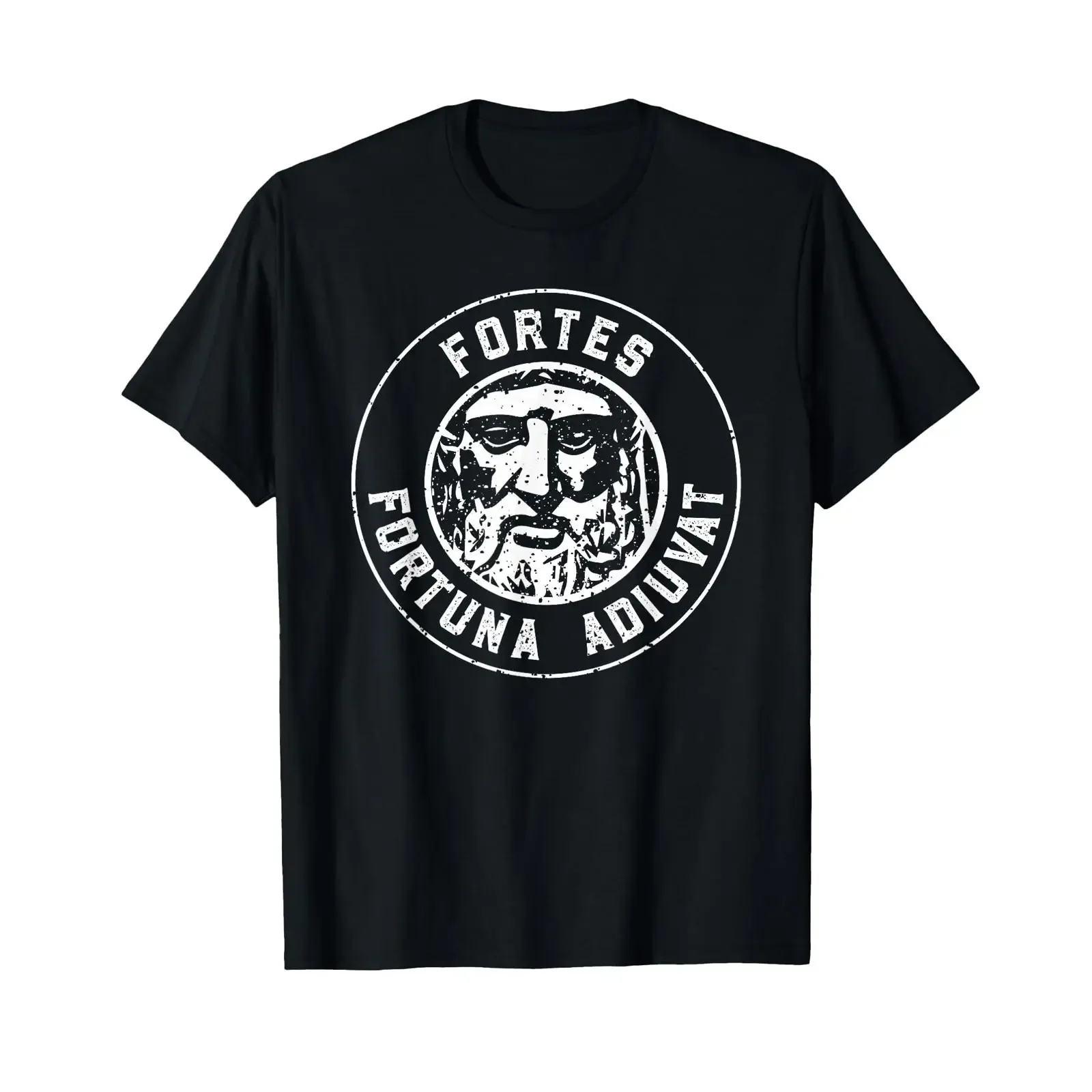 T-shirt vintage « Fortes Fortuna Adiuvat The Brave Belongs to the World » pour homme, vêtement de créateur polyvalent, doux et extensible, unisexe