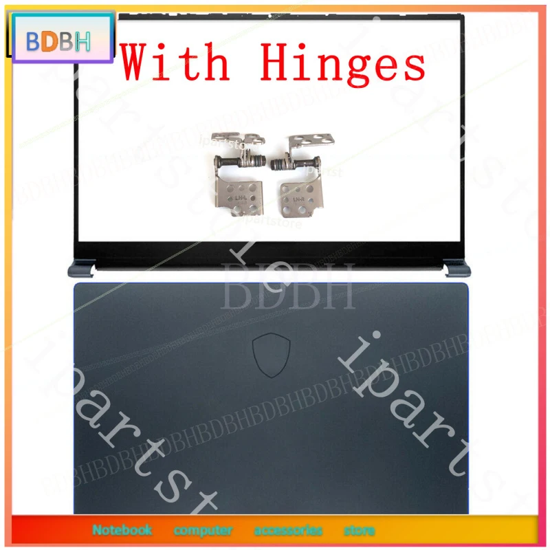 For  MSI PS63 Modern MS-16S1 LCD Back Cover Front Bezel + Screen Hinges US