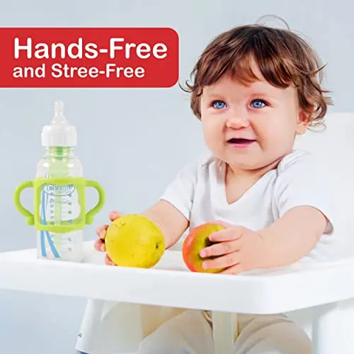 1/3PCS BPA-free Soft Silicone Bottle Handle Fit Most Baby Bottle and Sippy Bottles Baby Bottle Handle Easy Grip Bottle Protector