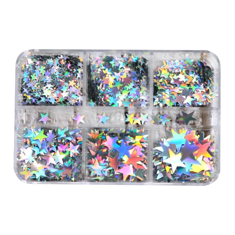 1 Box Nail Sequins 3D Flake DIY Nail Art Accessories Colorful Star Glitter Sequins Manicure Supplies for Nail Design