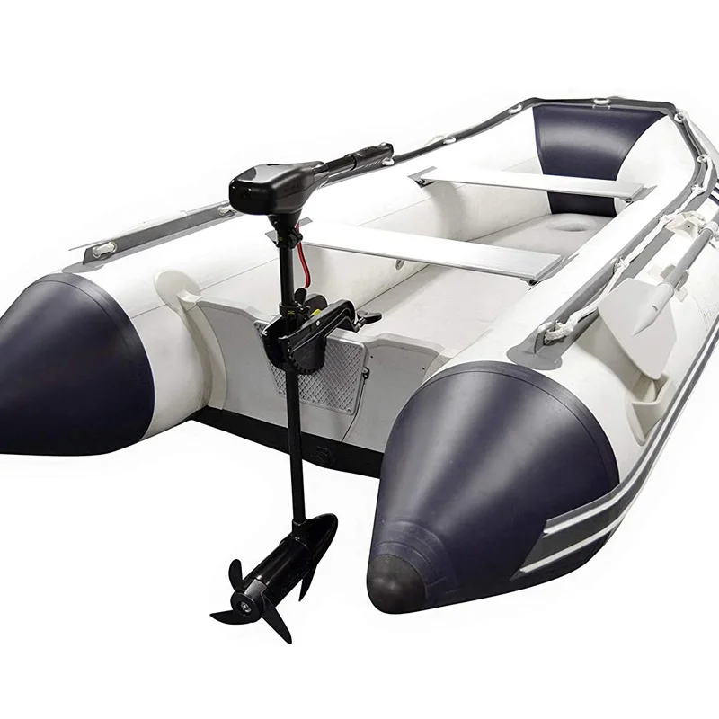 88 LBS Portable Large Size Inflatable Boat Electric Motor Electric Model, Black, Without Battery & Fixed Bracket