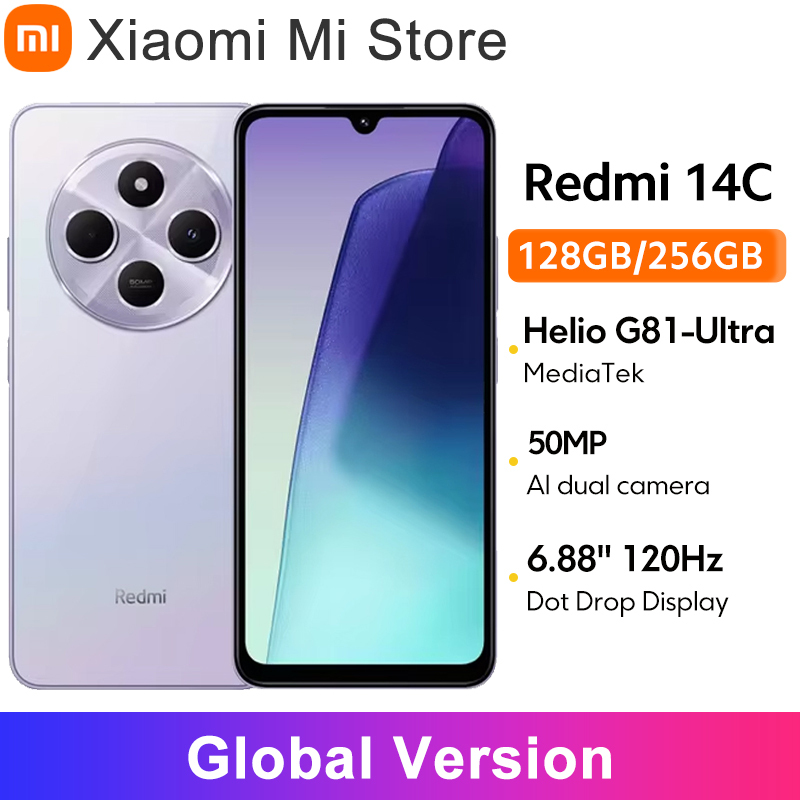 Xiaomi Redmi 14C NFC smartphones MediaTek Helio G81-Ultra 6,88 screen 120 Hz dual camera with IA 50 MP