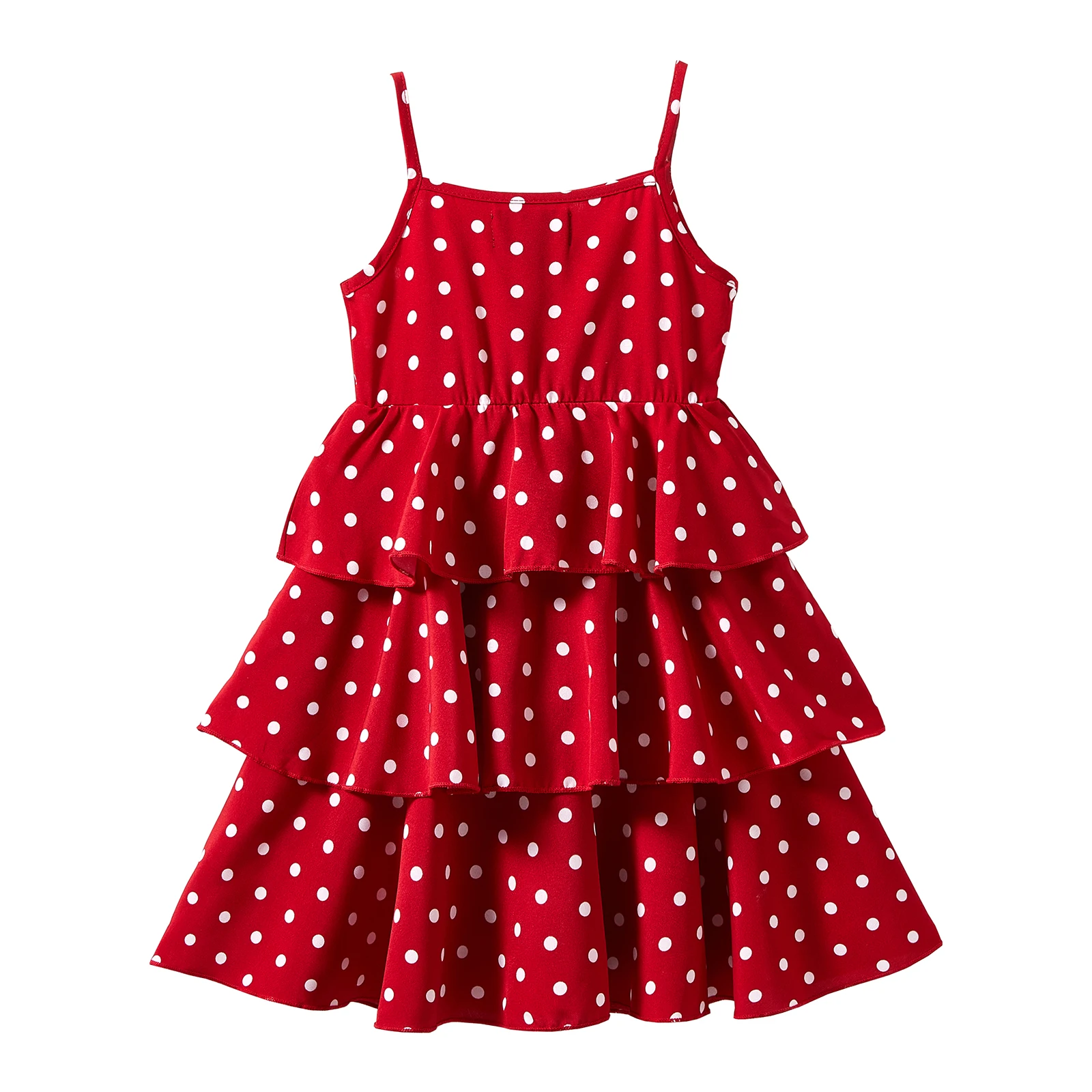 Mudkingdom Big Girls Spaghetti Strap Dress Summer Polka Dots Tiered Cami Dresses for Girl Clothes Fashion Casual Kids Clothing