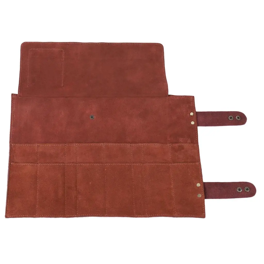Leather Scissors Case Double Layered Shear Pouch Barber Tools Organizer Waterproof Hairdressing Bag for Stylist and Groomer