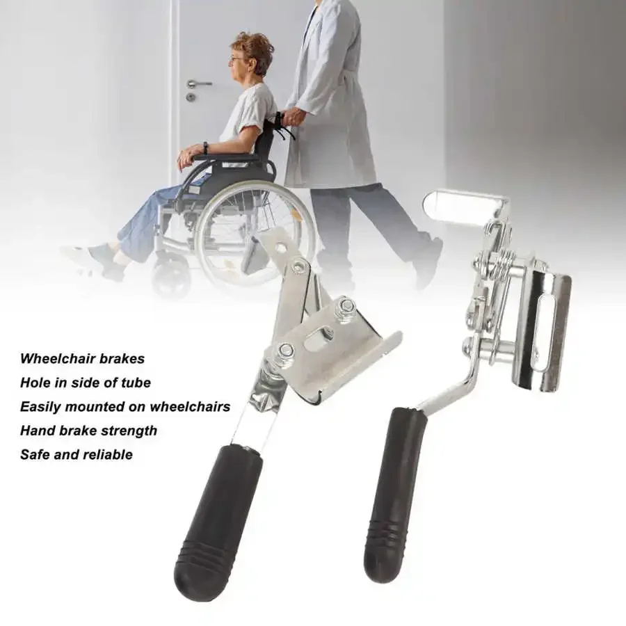 2Pcs Electric Wheelchair Hand Brakes High Sensitivity Mechanical Handbrake Steel Anti-slip Wheel Chair Replacement Accessories