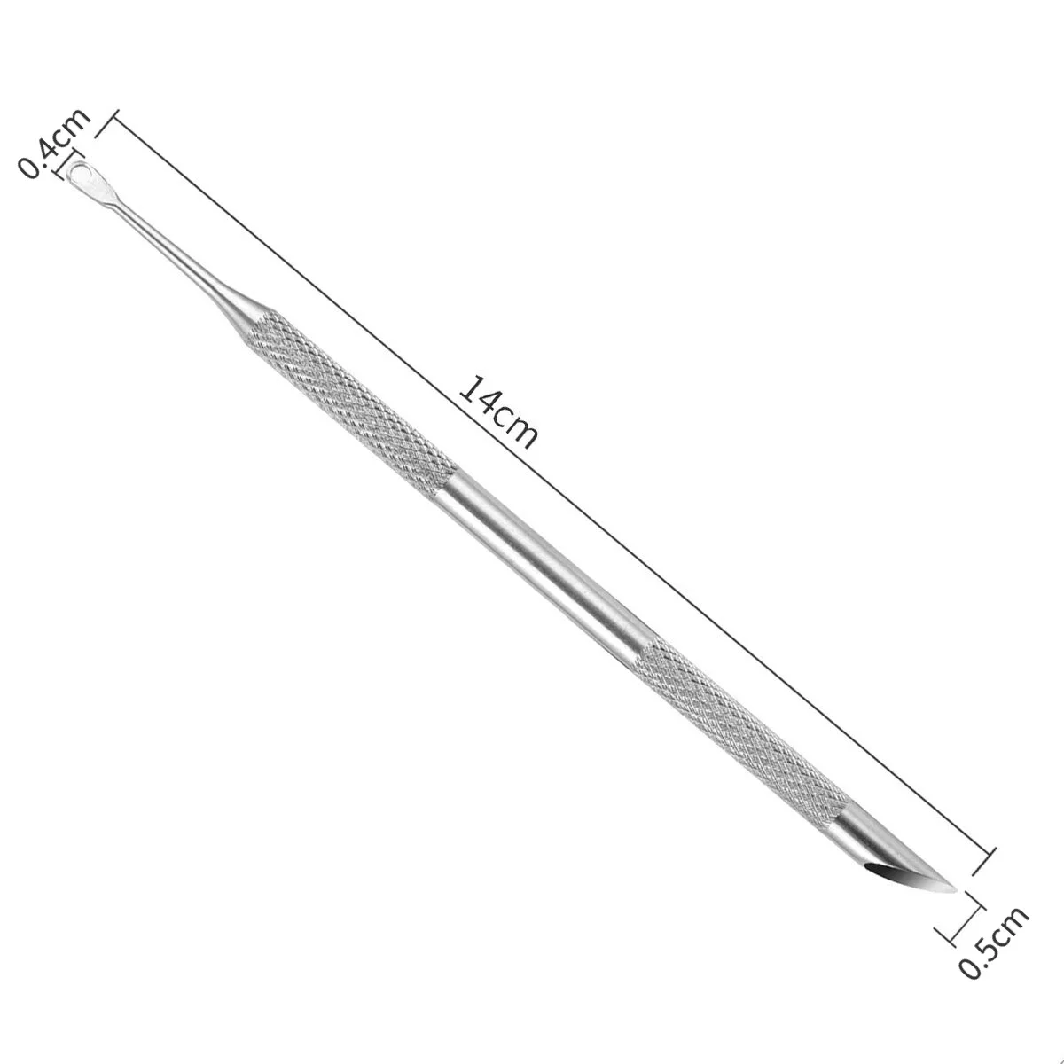 Bâtonnets de Manucure en Acier Inoxydable à Double Extrémité, Tête Biseautée Circulaire, Dissolvant, N64.Accessoires