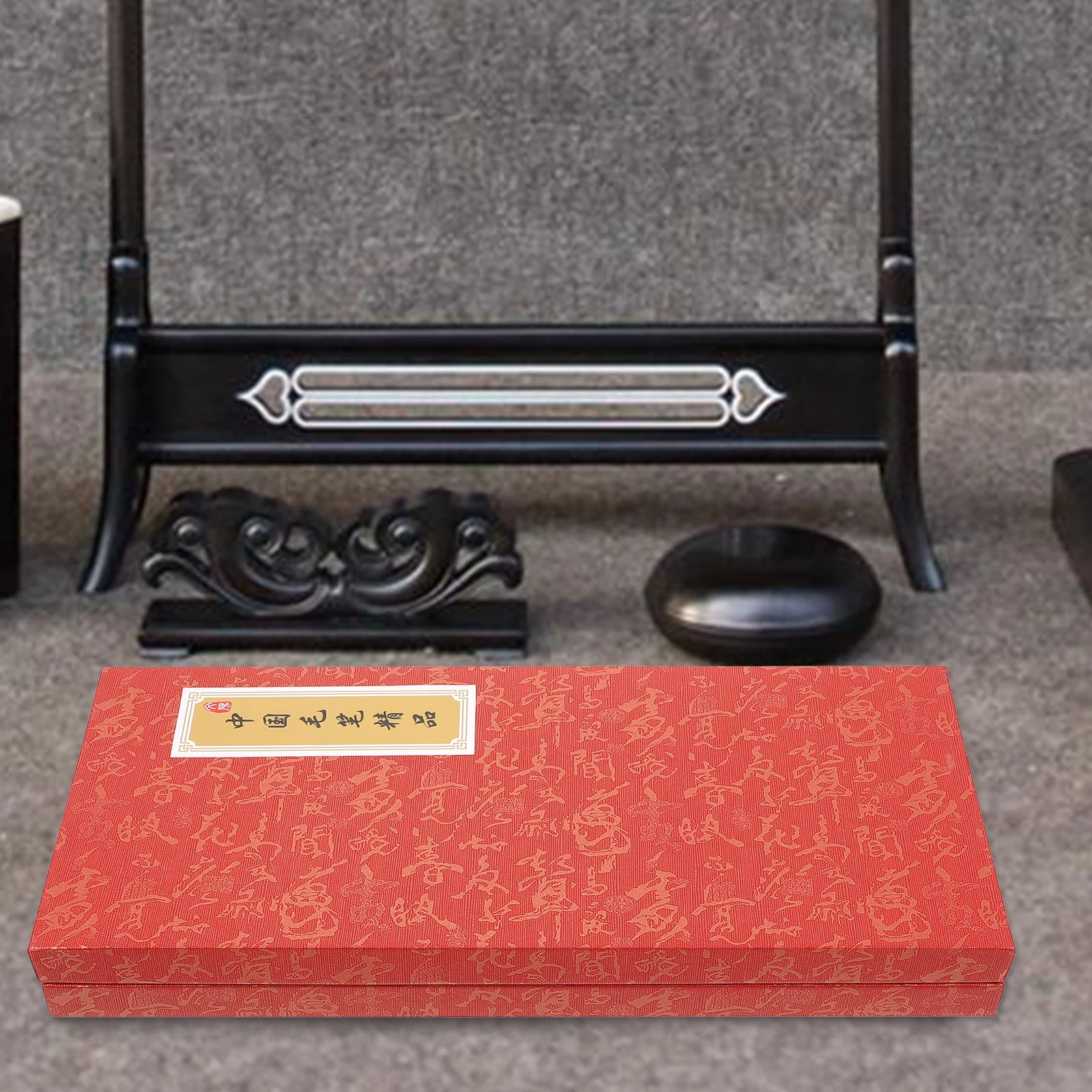 Stylish Calligraphy Brush Holder Durable Storage Box Space-Saving Lid Design For Students Office Workers Gift Chinese Style