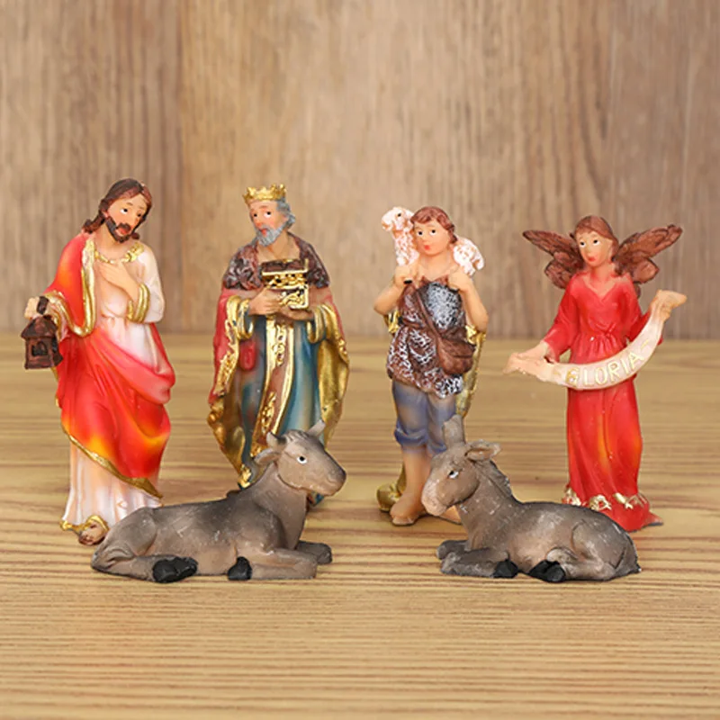 Geburt von Jesus, religiöse Figur, Krippen gruppe, Kirchen dekoration, Harz handwerk, Weihnachts geschenke