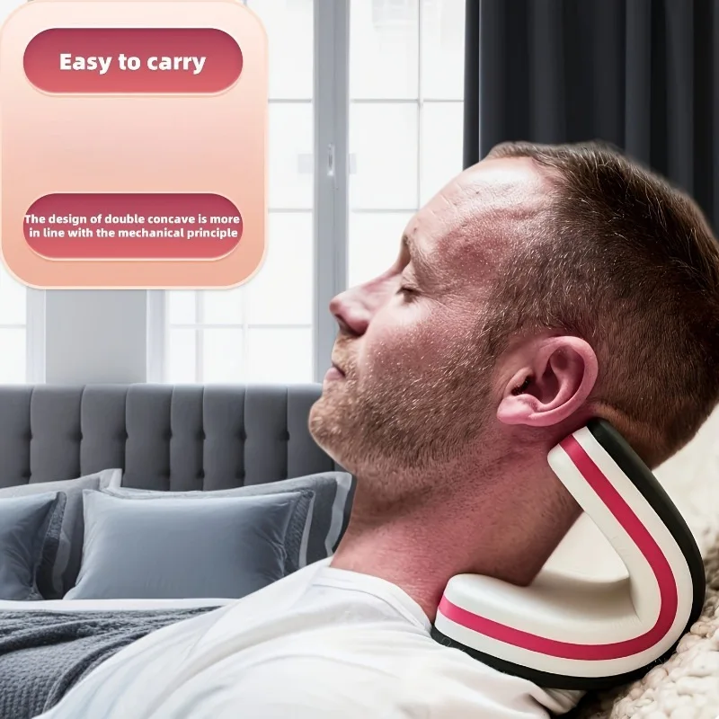 Neck Shoulder Stretcher Relaxer Cervical Spine Stretching Massager Massage Head Pillow Traction Corrector for Daily  Exercise