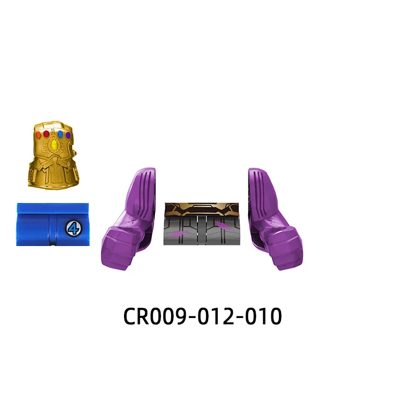 Les CR009-CR012 armes pantalons pièces de cheveux figurines d'action gants modèle blocs MOC briques ensemble cadeaux jouets