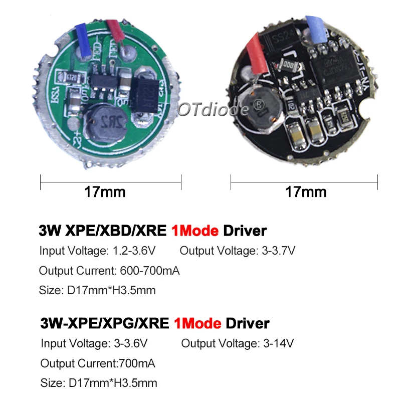 1-10pcs 3W LED Driver 17mm 20mm 1.2-3.6V 3V 4.2V 6V 12V DC 1Mode 5Mode Flashlight Constant Current Driver DIY For XPE Bead Chip