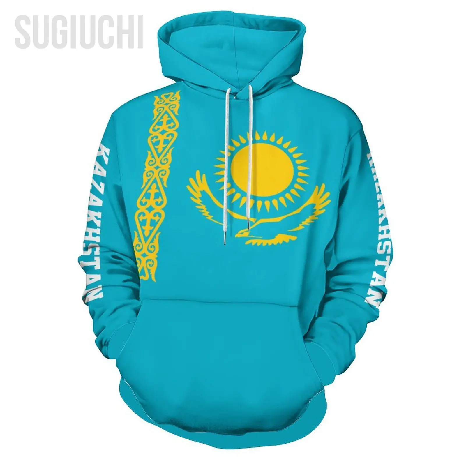 Unisex 3D Hoodie Kazakhstan Flag Men Women Polyester Harajuku Sweatshirt Pullover Hoodies Casual Cool