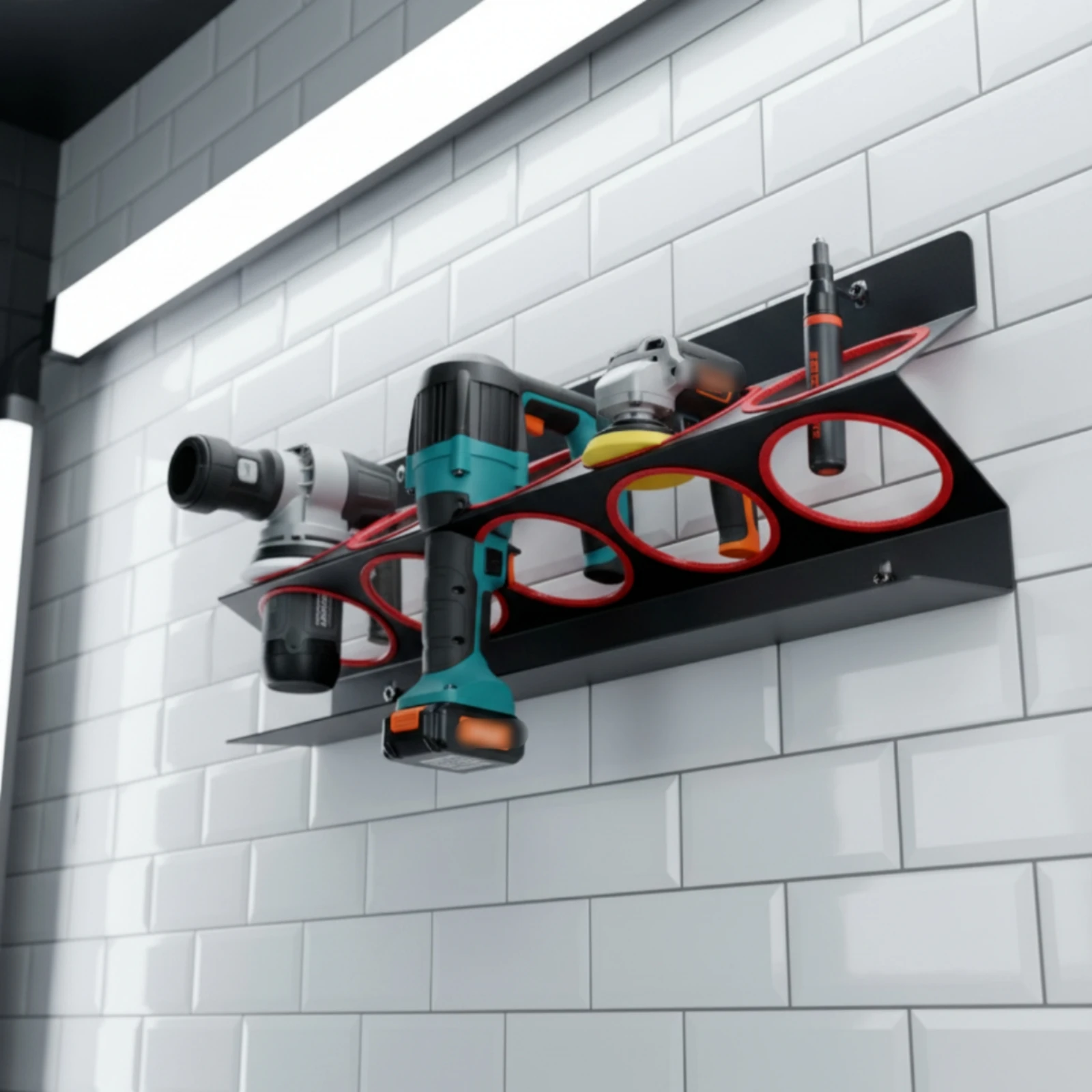 Bottle Holder Rack Multi-Slot Metal Storage Rack Wall-Mounted Organizer Heavy-Duty Large Capacity for Detailers