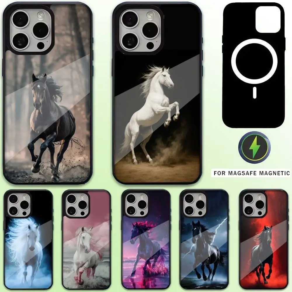 

Great Beauty Horse Phone Case For iPhone17,16,15,14,13,12,11 Plus,Pro Max Magnetic For Magsafe Wireless Charging