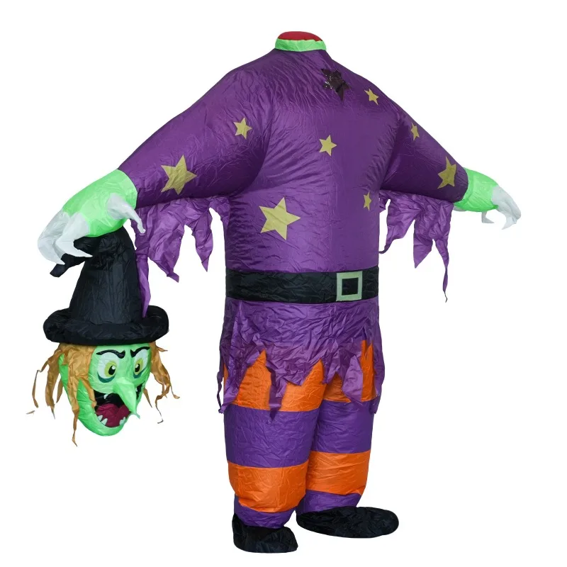 Disfraz inflable de bruja decapitada, disfraz inflable creativo de Halloween, cosplay de bruja sin cabeza, accesorios de terror.