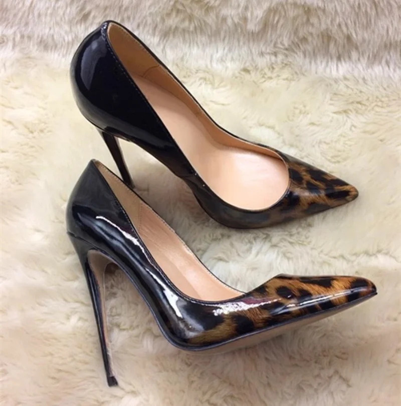 

2025 Spring New Women's Leopard Print High Heels Pointed Toe Sexy Shallow Sexy Elegant Banquet Dress Lady Large Size Single Shoe