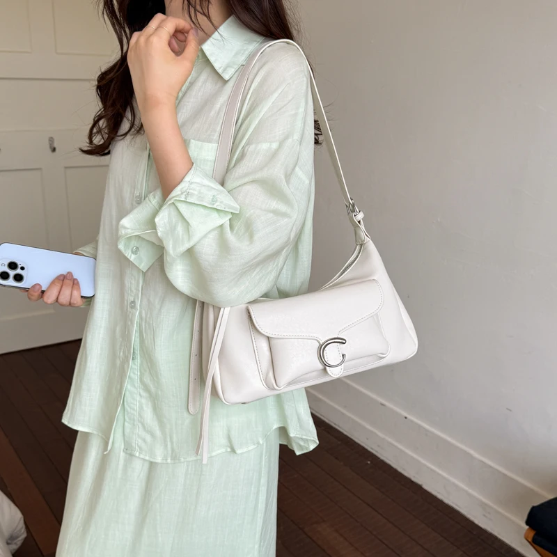 

Original Design Women Armpit Bags Fashion Multi Pockets Single Shoulder Bag Adjustable Strap Zipper Crossbody Bags PU Handbags